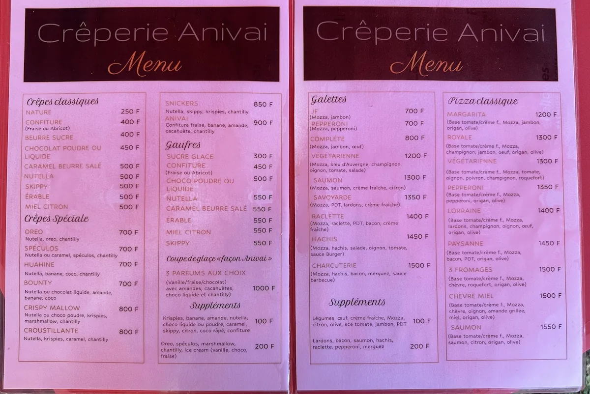 Crêperie Anivai, service du soir